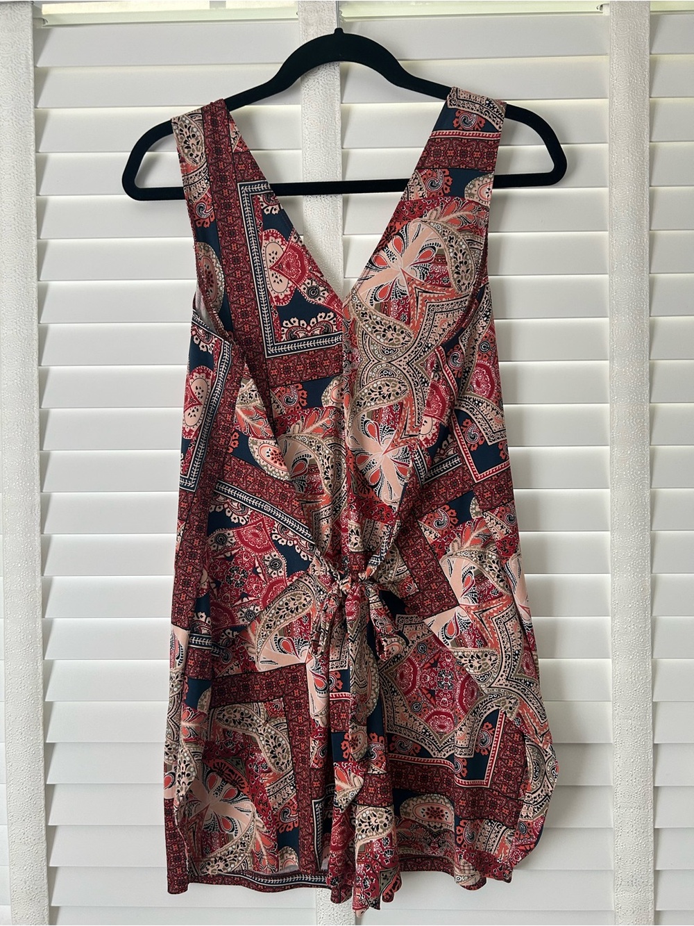BCBGeneration Romper Paisley Boho Red Small